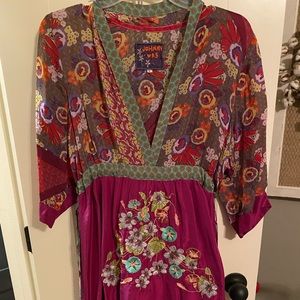 100% silk Johnny Was dress- size large